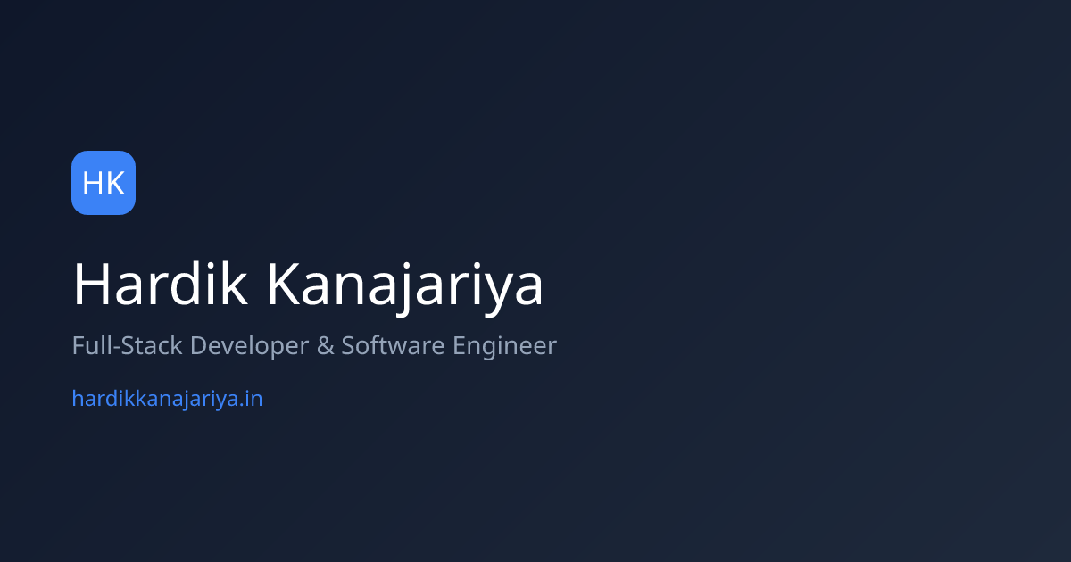 Team - Meet the People Behind the Work | Hardik Kanajariya